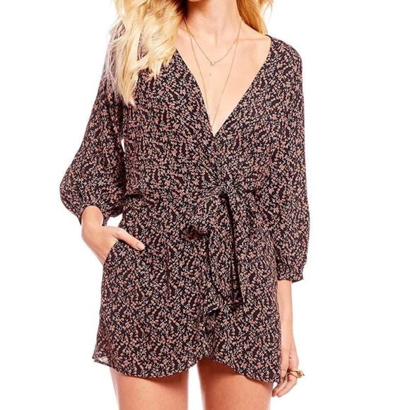 Free People Dresses & Skirts - Free People Clara Floral Mini Tunic Dress - S Black